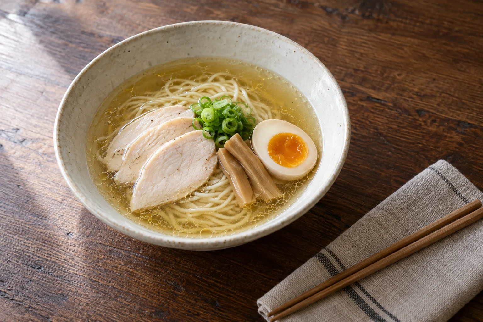 貝出汁の塩ラーメンを題材にした一杯（生成したイメージ画像）